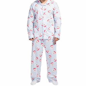 Fammy Jammies Festive Santa Pajamas 2 Piece Flannel Men Unisex XL Christmas